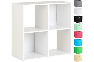 Hartleys White 4 Cube Unit and 2 Storage Boxes - Choice of Colour