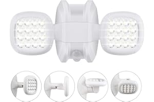 ‎HONWELL HONWELL LED Außen Sicherheitsbeleuchtung, Wasserdicht IP65 Drahtlose Sicherheitslicht 600 Lumen Bewegungsmelder Aussen Batterie Aussenstrahler Wandleuchte Sicherheitslicht für Garten,Weiß
