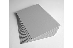 PROTECTAFILE 10X A3 Grey Board 1000 Micron 1 mic Sheets Backing Modelling - Sturdy Cardboard Sheets for Crafts and DIY Projects - Designer Kraft Heavy Duty Chipboard Sheets