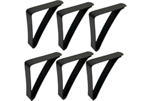 Elicola Picnic Tablecloth Clips, 6PCS Large Stainless Steel Outdoor Table Cloth Holder Table Cover Clips Clamps Black