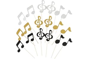 Healifty Papier pour gâteau - Paillettes - Notes de musique - Mariage - Anniversaire - Baby Shower - Noël - Festival - Party Supplies