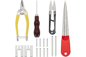 AHANDMAKER Basket Basketry Tool Kit, Including Scissors, Awls, Knitting Needle, Braided Closing, Tube, Basket Weaving Beginner Kit Tool Set