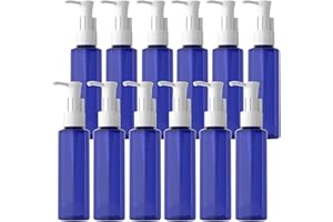 BPZXL 12 Pezzi 100ml Blu plastica flacone Vuoti da Bottiglie con Pompa Flaconi di Lozione, per riempire lozioni, shampoo, saponi per il corpo e trucchi, ecc.
