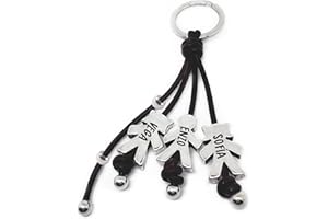 Keyring with Personalised Name. Made in Zamak Silver and Spanish Leather, Father's Day Gift.