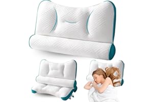 TBLMPNE äußerst bequemes ergonomisches, Nackenstützkissen Orthopädisches Kissen Seitenschläferkissen Kissen für Nacken- Und Schulterschmerzen, Kopfkissen für Seiten- Und Rückenschläfer (Blau (40*60 cm))