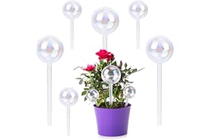 WOOWAIR Lot de 6Pcs Bulbes d’Arrosage Automatique Dispositif D'irrigation, Boule Auto-arrosage en Verre Coloré pour Plante Fleur D'intérieur et D'extérieur (Forme de Goutte d'eau)