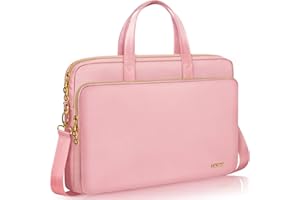Lausiax Laptop Case Bag Women Men Computer Sleeve Compatible with MacBook/Dell/HP/Acer/ASUS, Waterproof Shoulder Carrying Briefcase, Pink, 17-17.3 Inch