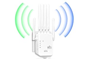 GENÉRICO Repetidor WiFi, Potente Amplificador de señal WiFi, 6 Antenas, 2 Puertos LAN, Cobertura de hasta 900 Metros Cuadrados, repetidor WiFi, Adecuado para oficinas y hogares,fácil de Instala