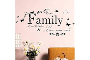 Wajade Family Letter Wall Stickers Quotes Motivational Wall Decals Removable Vinyl Decal Art Mural Home Decor