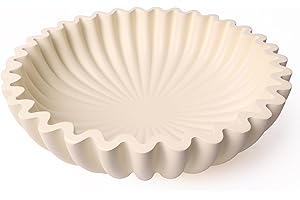 BEYLAB Deko schale Handgefertigte Rüschenschale Antike Jakobsmuschelschale Obstschale Vintage-Ringschale antike Dekorative Blumenschale Einweihungsgeschenk Hochzeitsgeschenke (Beige)