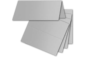 FarbenFroh by GUSTAV NEUSER 50x Tischkarten in Silber (Irisierend) - 4,5 x 10 cm - blanko - Doppel-Karten - als Platzkarten und Namenskarten für Hochzeit und Feste