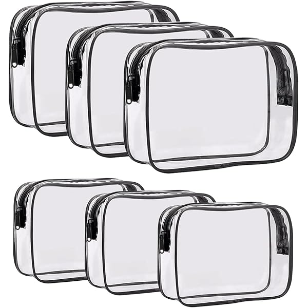 Beauty case trasparente da donna, approvato dalla TSA, in PVC