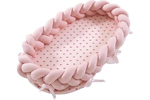 BebeCalin Réducteur de Lit Parapluie Bebe avec Matelas - Cododo Nid d'ange pour Bébé - Rose