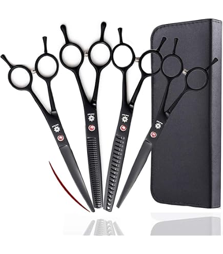 GHSDFBB Professional 7" Dog Grooming Scissors Kit 4pcs, JP