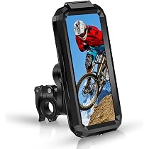 Support Téléphone Moto Étanche 360° Rotation - Porte Portable Vélo Pour Smartphones 4.7-6.5" Avec Housse Protection Tactile