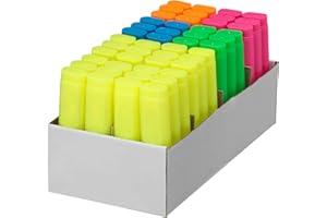 Dataglo Highlighter Bulk Pack | 48 Fluorescent Marking Pens | Assorted Colors – Yellow, Green, Blue, Pink & Orange | Chisel Tip for Precision & Bold Highlighting | Office, School & Home Use