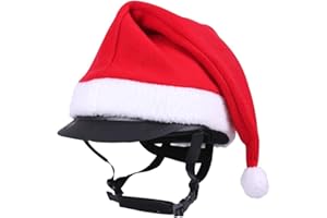 netproshop Unisex Winter Weihnachtsmütze für den Reithelm Rot mit Weißem Rand und Bommel