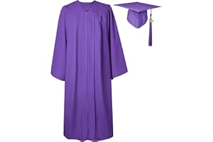 GraduatePro Graduation Gown and Cap Set for Adults 2024 Hat Unisex Matte University High School Women Teen Bachelor 12 Colors