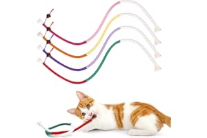 Lvefyti 4 Stück Katzenminze Spielzeug,70 cm Katzenminze Sticks,Katzen zahnpflege Spielzeug,Interaktives Beißseil,Natürliche Katzensticks für Katzen Zahnreinigung und Gegen Mundgeruch