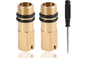 Jecdfs 2 Tapones Ciegos de Latón M10 - Tappón Impermeable para Conexiones de Agua Fría y Caliente, tapón ciego grifo,Compatible con Grifos de Cocina y Baño (Rosca de 10 mm)