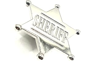 SNS COMPONENTS Badge shérif en métal émaillé argenté, Métal
