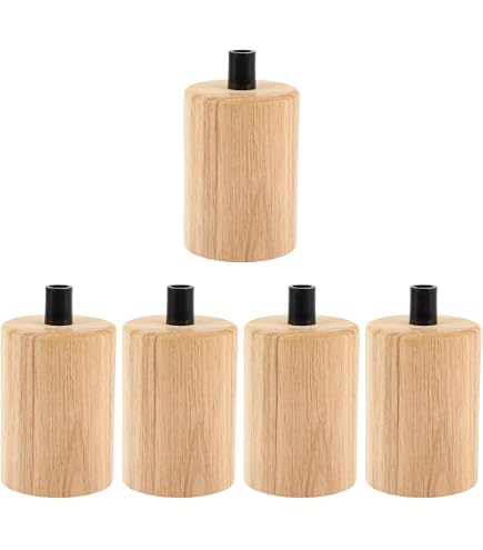 Creative Cables Lampenbaldachin Kit Aus Holz Für 2XL-Seilkabel – Natürlicher Look, Made In Italy