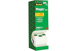 Scotch Nastro adesivo Magic, Value Pack - 8 Rotoli da 19 mm x 33 m - Nastro Trasparente Opaco e Scrivibile Ottimo per Casa, Ufficio e Scuola