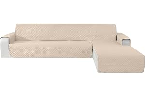 CYCMACO Vattentätt Hörnsoffskydd 4-Sitsig, Chaise Longue Sofa Med Armstöd, Universellt Sofföverdrag L-Form Halkfritt Quiltat