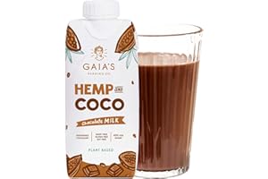 GAIA'S FARMING CO. Hemp Chocolate Coconut Milk - Cacao, Coconut Cream & Hemp Milk Chocolate for Kids & Adults - Vegan, Low Calorie, Nut, Soy, Gluten & Dairy Free Alternative with Omega 3 & 6 by Gaia’s Farming Co.