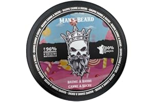 Man's Beard | Baume à barbe homme | Canne à Sucre | Ingrédients d'origine naturelle Soin nourrissant pour l'entretien de la barbe | 100% Fabrication française | 90 ml