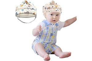 Norhogo First Steps kask, regulowany kask, czapka ochronna przed dziećmi z odpornej na uderzenia bawełny, do biegania i raczkowania, niebieski dinozaur