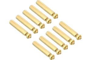 PATIKIL 25mm+6mm M3 Viti Fissaggio 40pz Ottone Esagonali PCB Fissaggio Dadi per Schede Madri Custodie Computer Schede Circuito Elettronici Tonalità Oro