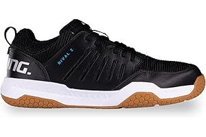 Salming Rival Men's Squash Shoes (White/Supersonic) & Black/White Colors (Squash, Racquetball, Volleyball, Floorball)