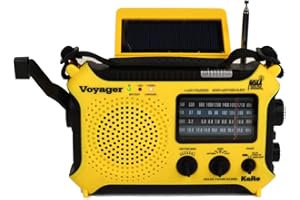 Kaito KA500L Radio de Alerta meteorológica Am/FM/SW NOAA de Emergencia de 4 vías con Solar, biela de Dinamo, Linterna y lámpara de Lectura, con batería más Grande y Panel Solar, 5 Colores