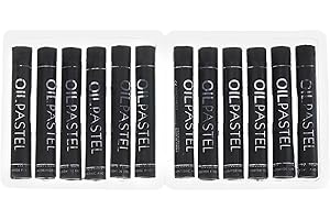 PATIKIL Craies à L'Huile Crémeuses, 12 Pièces de Crayons à L'Huile Doux, Fournitures D'Art Pour La Peinture, Le Dessin et Le Mélange Pour Artistes Débutants Noir