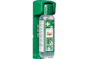 Cederroth ® | Vägghållare för Ögondusch 500 ml | Robust och praktisk väggfäste med efterlysande instruktionsskylt för ögondus