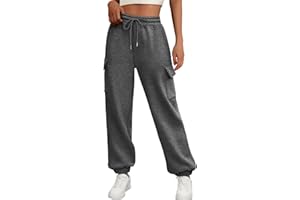 JFAN Pantaloni Sportivi Donna Invernali Pantaloni da Jogging in Pile Termici Pantalone Tuta Donna con Tasche Felpati Coulisse Elastico Vita Alta