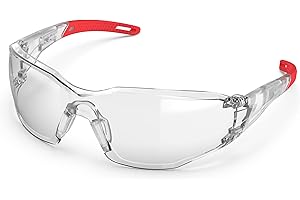 TOREGE Gafas protectoras transparentes – Merluza ajustable, antivaho y antiarañazos, ligeras con agarres de goma antideslizantes – Cumple con ANSI Z87