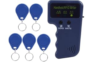 SONEW Écrivain de Poche Portable RFID ID, Accessoires De Système De Contrôle D'accès de pour la à la Maison + 5pcs Inscriptible EM4305 Cartes de Clé Lecteur de Carte D'identité Lecteur de Carte à Puce