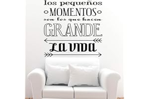 Docliick® Vinilos de pared decorativo con frase decorativa"LOS PEQUEÑOS MOMENTOS SON..." Pegatinas decorativas pared. Decoración casa Docliick DC-19120