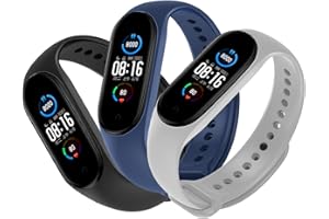 ZUOQIANG 3 Piezas Correa Compatible con Xiaomi Mi Band 5 / Band 6 / Xiaomi Mi Band 7, Correa Reloj Deportiva a Prueba de Sudor, Suave Silicona Correa de Repuesto para Hombre Mujer