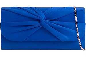 USHOPUK Suede Pleated Style Bridal Prom Wedding Evening Clutch Party Purse Hand Bag