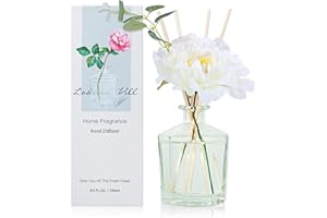 L'odeur Vill 250ml Difusor de con Flores/Vainilla/Ambientadores de Hogar, con 10 Palos difusores de Ambientador Varillas/difusor de Aromas/para Decoración de Baños y Estanterías.