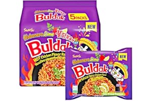 YIJIA | Pack 5 Fideos instanteneos coreanos - Fideos Ramen Coreano Buldak Habanero Lima 140g