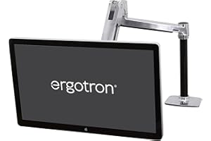 Ergotron - Bras LX Mono-écran Assis-Debout, Montage VESA. Convient aux écrans jusqu'à 49 Pouces, de 6,4 à 13,6kg - Aluminium Poli (45-384-026)