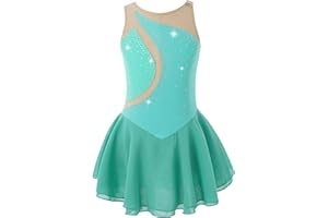 MSemis Vestido de Patinaje Artístico para Niña Maillot sin Manga de Gimnasia Rítmica Vestido de Danza Ballet Disfraz de Bailarina