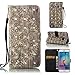 Price comparison product image For Samsung Galaxy S6 Edge case,Meet de Newest Elegant 3D Creative Half-flower of gold Pattern Design Protective Case With Hand Wrist Strap Magnetic Clasp Closure Foldable Stand Function Pocket Card Slots ID Holder Folio Book Style Bumper for Samsung Galaxy S6 Edge