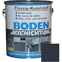 Flüssig Kunststoff 5L Bodenbeschichtung 50m² Betonfarbe Beton Beschichtung (Anthrazitgrau)