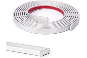 Art3d Flexible Vinylleiste zum Abziehen und Aufkleben, 3 m, für Wandfliesen, Küchenrückwand, Spiegelrahmen in Silber