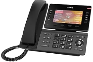 Snom D865 IP Telefon, SIP Tischtelefon, 5" IPS-Farbdisplay 1280 x 720 Pixel, 12 SIP-Identitäten, 10 Programmierbare Funktionstasten, WiFi NFC, Bluetooth, 3 Jahre Herstellergarantie, Schwarz, 00004536